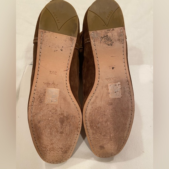 Prada flat brown suede slouchy boots size 39,5 - Picture 11 of 11